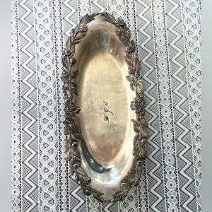 Ornate Quadruple Silver Plated Oval Tray